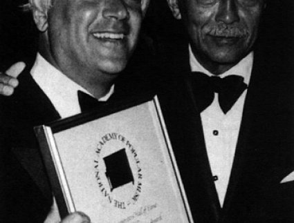 1991 Patron of the Arts recipient Edwin M. Cooperman and Mayor David N. Dinkins.