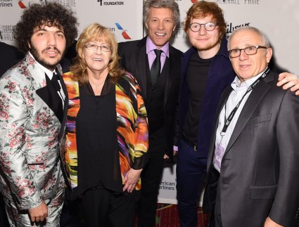 Benny Blanco, Linda Moran, Jon Bon Jovi, Ed Sheeran and Irving Azoff