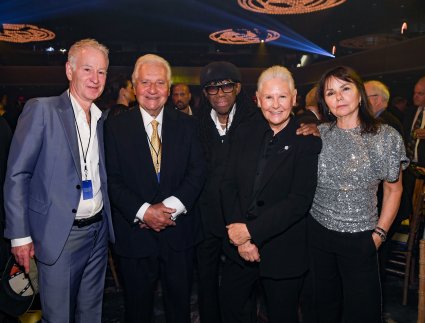 John McEnroe, SHOF Board Member Martin Bandier, Nile Rodgers, Dorothy Bandier and Patty Smyth