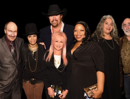 Songwriters Hall of Fame 2015 Inductees: Bobby Braddock, Linda Perry, Toby Keith, Cyndi Lauper, Jacqueline Dixon and Theresa (Trixie ) Garcia who accepted the awards presented posthumously to their fathers, Willie Dixon and Jerry Garcia,  and Robert Hunter