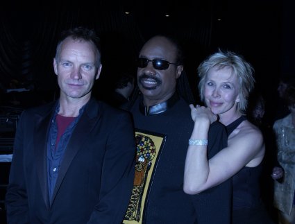 Sting, Stevie Wonder, Trudie Styler