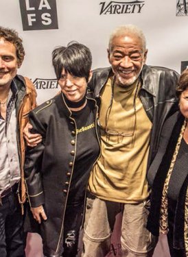 SHOF West Coast Committee Member Mike Todd, SHOF Inductees Diane Warren & Bill Withers and SHOF West Coast Projects Committee Chair Mary Jo Mennella