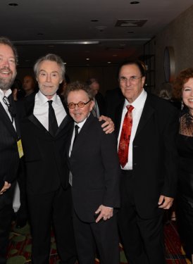 SHOF inductees Don Schlitz, JD Souther and Paul Williams with SHOF Board Members John LoFrumento and Karen Sherry 
