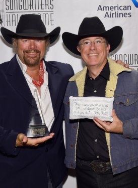 Toby Keith and Stephen Colbert