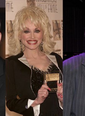Three of the nineteen SHOF Inductees honored (left to right) - Chairman Emeritus Hal David, Dolly Parton and former Chairman Jimmy Webb