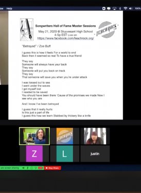 Stuyvesant student Zoe Buff performs her song 