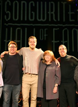 (left to right) Casey Robison, Barbara Cane, Chris Sampson, Dan Reynolds, Linda Moran, Evan Lamberg, Mary Jo Mennella and Rebekah Alperin