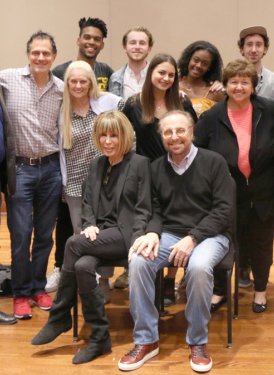 (seated) Cynthia Weil & Barry Mann, (2nd row, l to r) Chris Sampson, Michael Todd, Barbara Cane, Kate Grahn, Mary Jo Mennella and Patrice Rushen, (3rd row, l to r) David Freibe, Zander Hawley, Kaylah Baker, Cooper Holtzman, Adam Yaron...all photos by MJ Orpiano

