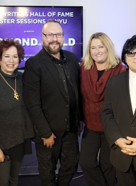 SHOF Board Member Robbin Ahrold & SHOF Board Member/New York Education Committee Chair Karen Sherry, Desmond Child, SHOF Board Members Linda Critelli & John Titta and SHOF's April Anderson